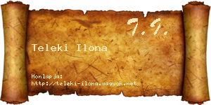 Teleki Ilona névjegykártya